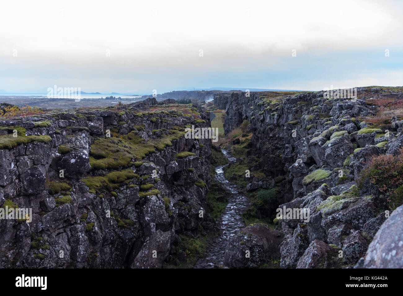 Les plaques tectoniques près de la vallée du rift oxararfoss Photo