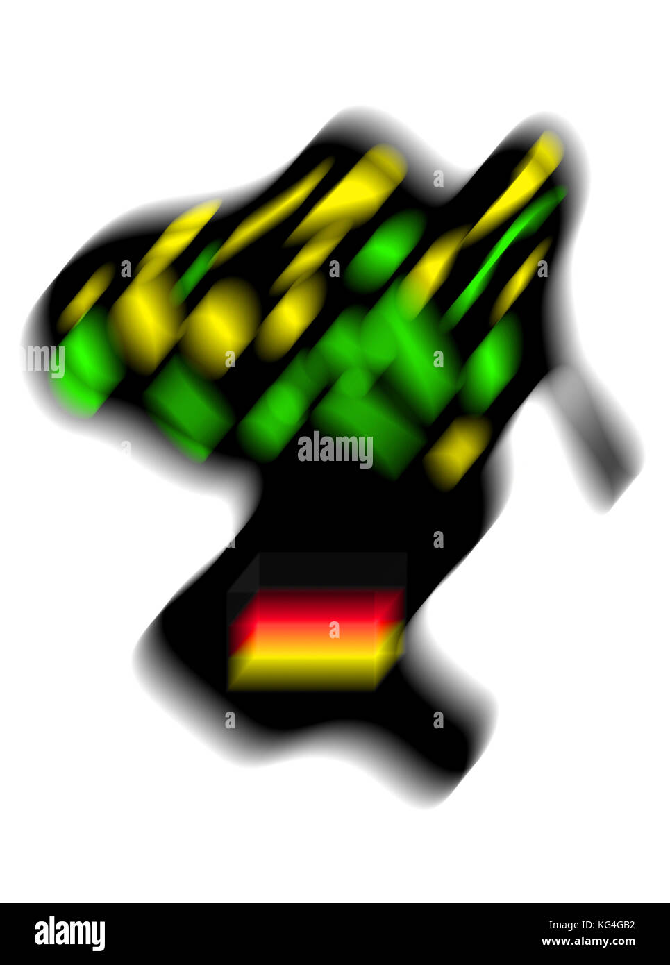Jamaika, Coalition, Jamaïque,Koalli, Schwarz Gelb Grün Gespenst mit Bundesflagge, Schwampel,Europa,Allemagne,Deutschland Banque D'Images