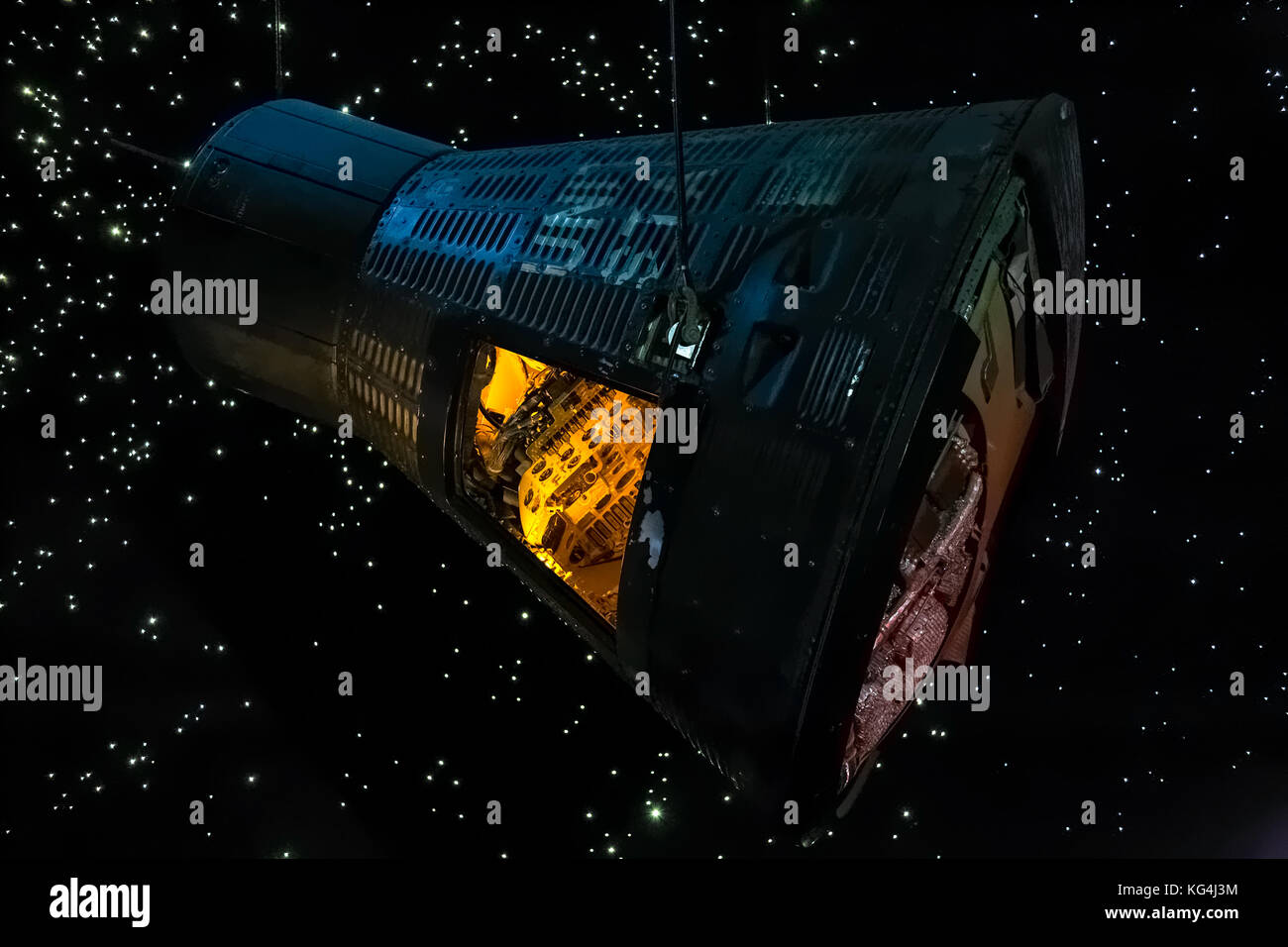 Capsule de mercure dans le Centre spatial Lyndon B. Johnson, Houston, Texas Banque D'Images