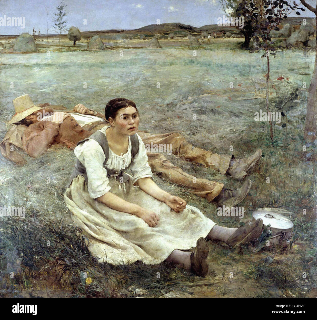 Jules Bastien-Lepage - La Fenaison - 1877 Paris, musée du Louvre Banque D'Images