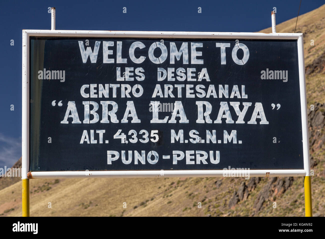 La Raya passent dans les Andes, sur la route de puno à Cusco, Pérou Banque D'Images