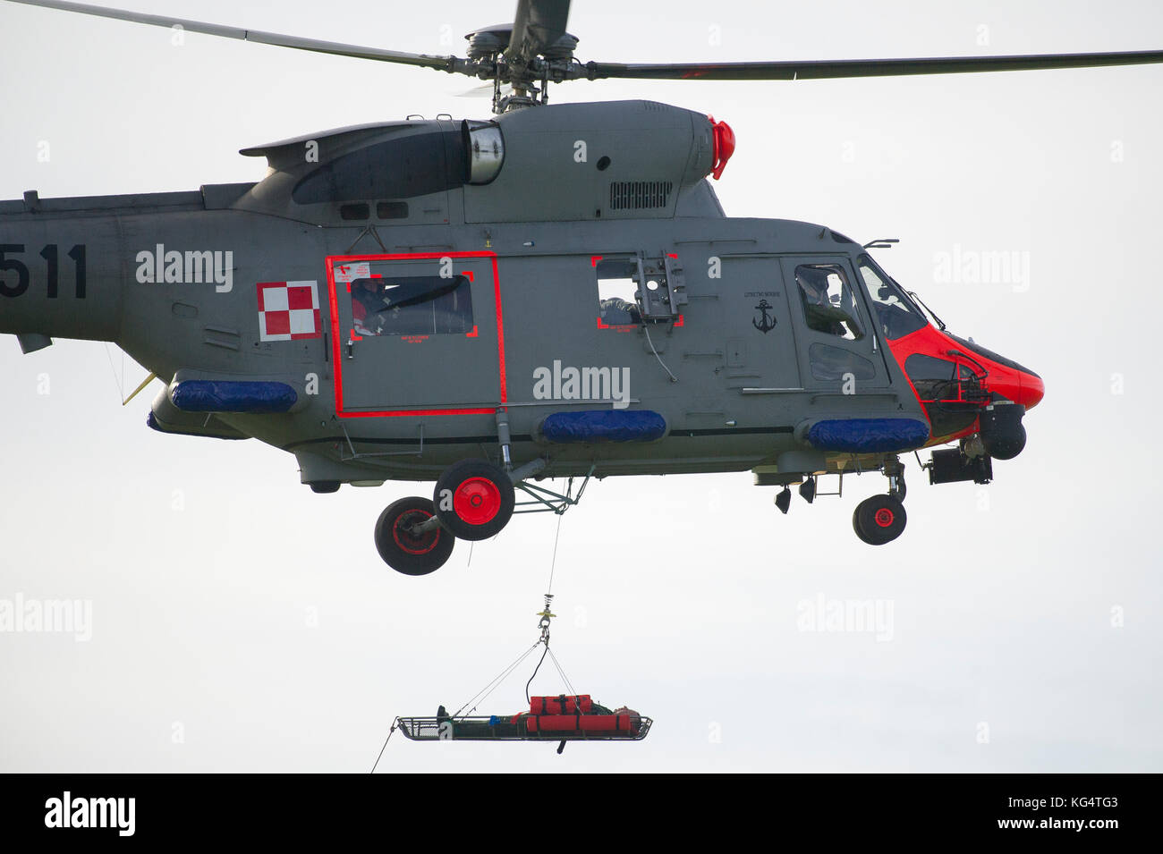 Hélicoptère de la marine polonaise W-3Anakonda CHAUD, version militaire de PZL W-3 Sokol, à Gdynia, Pologne. 31 Octobre 2017 © Wojciech Strozyk / Alamy Stock Photo Banque D'Images