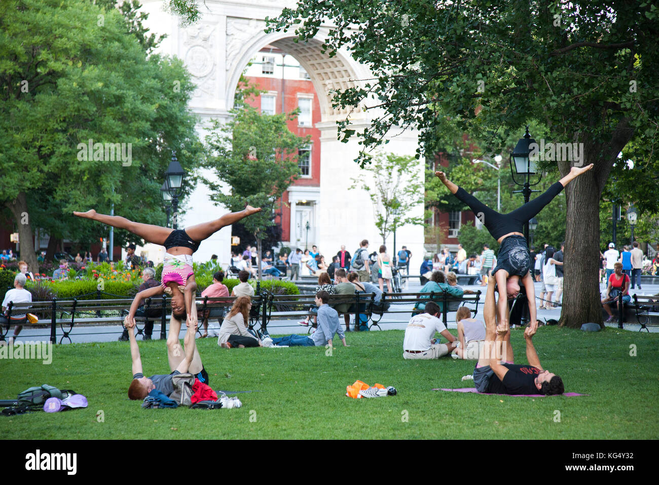 La vie quotidienne à Washington Square, Greenwich village, New York, Etats-Unis, Amérique Banque D'Images