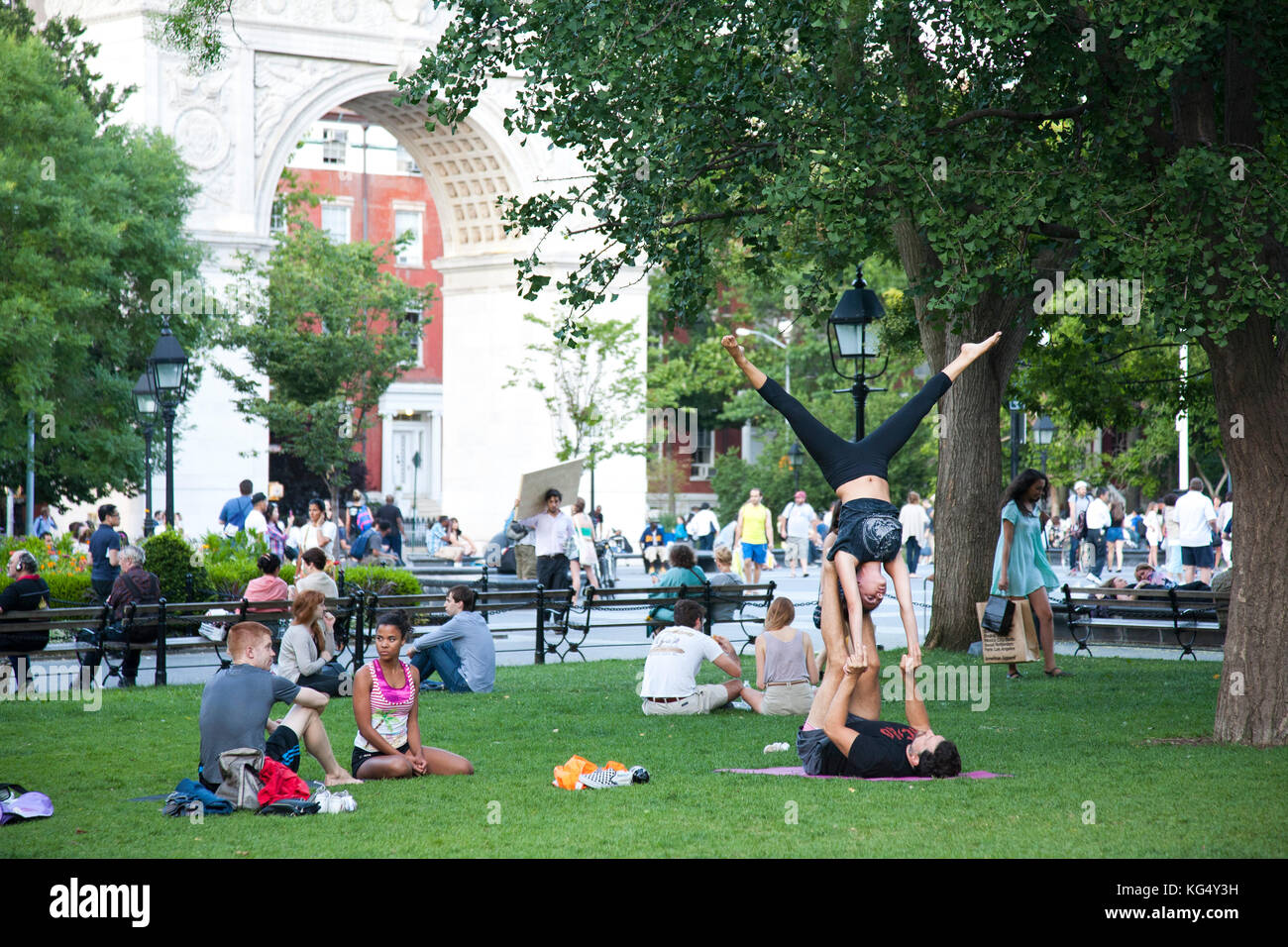 La vie quotidienne à Washington Square, Greenwich village, New York, Etats-Unis, Amérique Banque D'Images