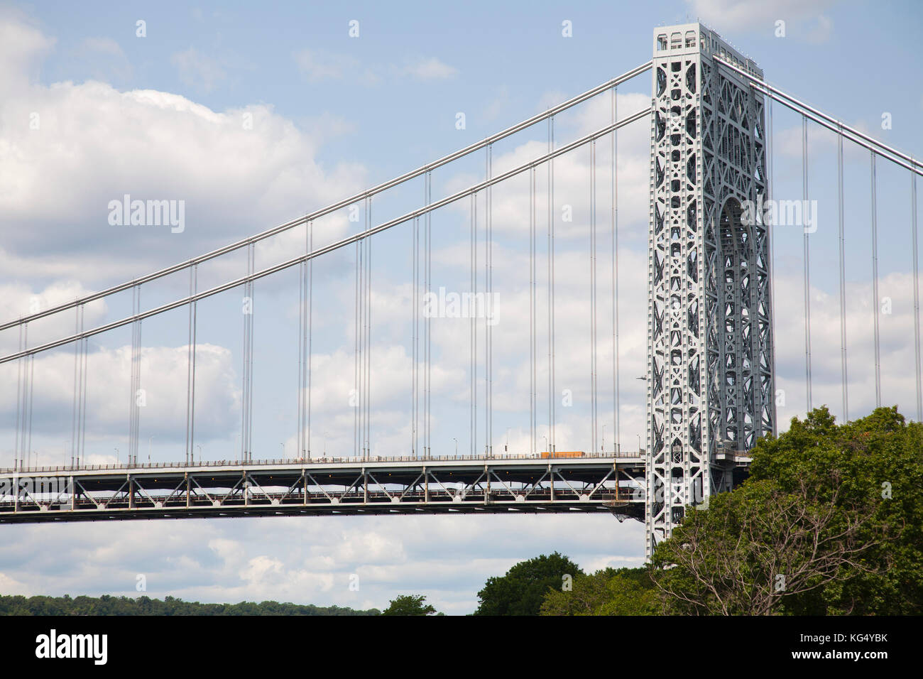 George Washington Bridge, Hudson River, Greenway, Riverside Park, New York, USA, Amérique latine Banque D'Images