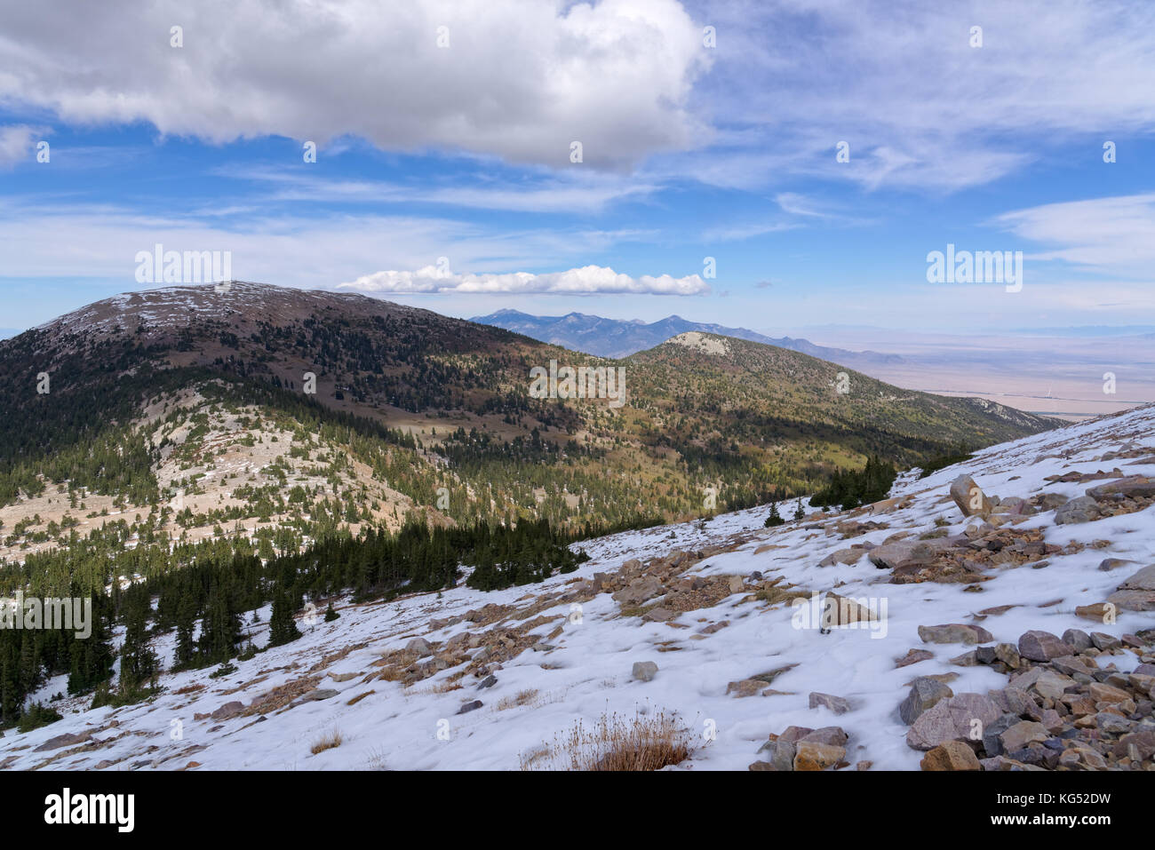 Vue depuis le pic Wheeler, parc national du Grand Bassin Banque D'Images