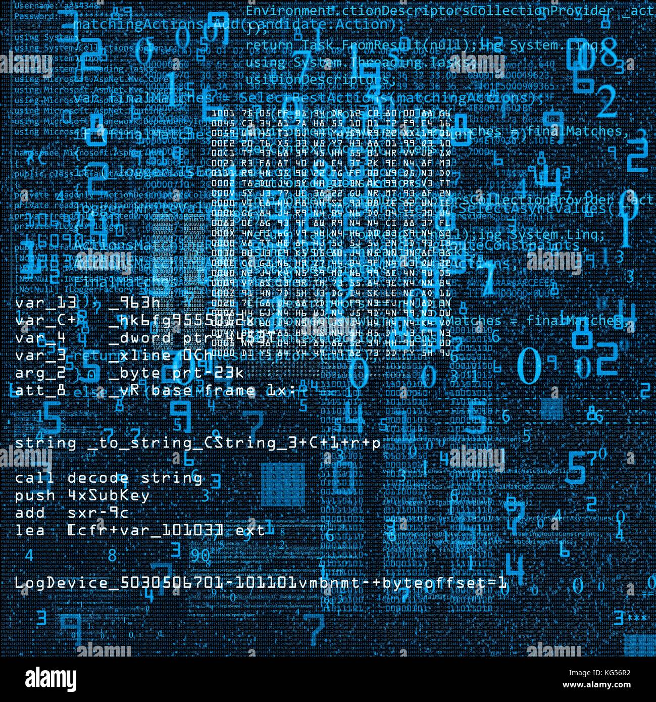 Code informatique, abstract illustration. Banque D'Images