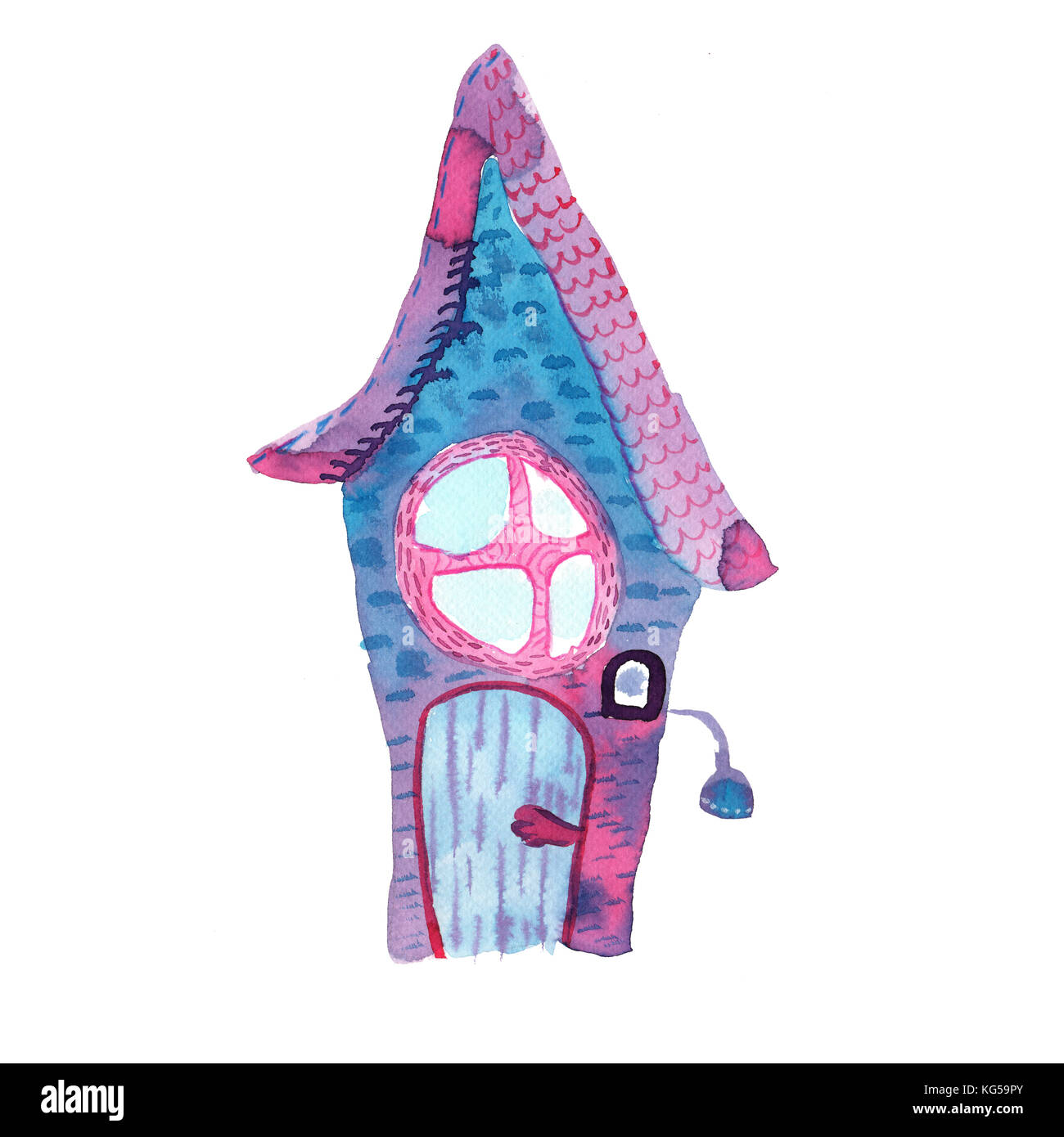 Magie de la princesse maison colorée appelée aquarelle Banque D'Images