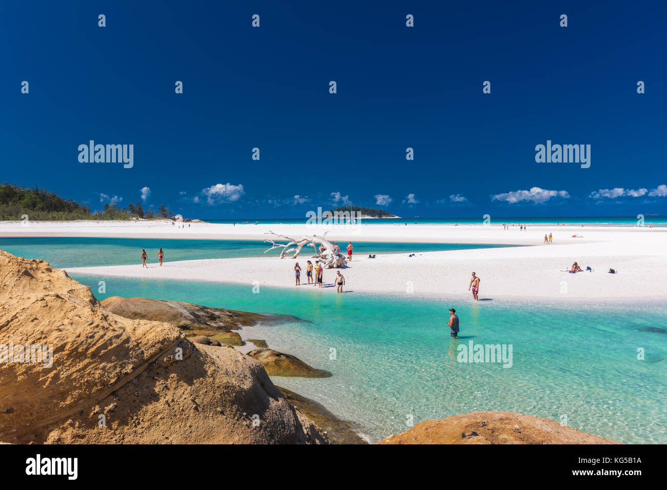 Whitsundays, AUSTRALIE - 22 septembre 2017 : AMAZING Whitehaven Beach dans les Whitsunday Islands, Queensland, Australie Banque D'Images