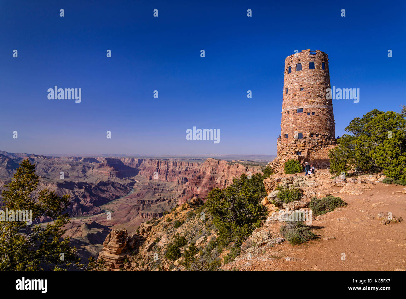 Les Etats-Unis, l'Arizona, le parc national du Grand Canyon, le plateau sud, la vue sur le désert, la tour de surveillance de la vue sur le désert Banque D'Images Les Etats-Unis, l'Arizona, le parc national du Grand Canyon, le plateau sud, la vue sur le désert, la tour de surveillance de la vue sur le désert Banque D'Images