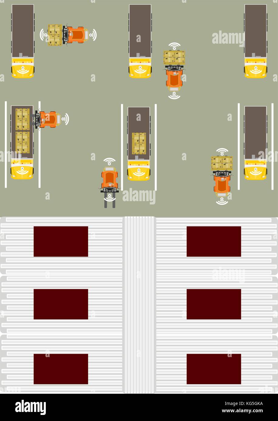 L'industrie du fret Smart, vue aérienne Illustration de Vecteur