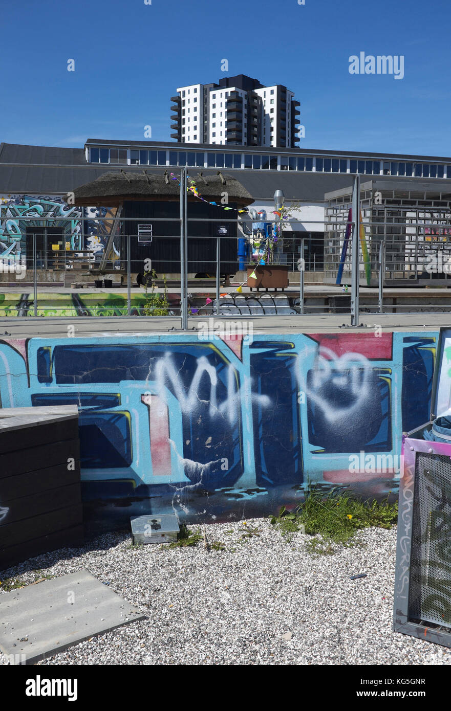 Aarhus, culture et studio espace sur l'ancienne zone de dépôt de marchandises / godsbanen Banque D'Images