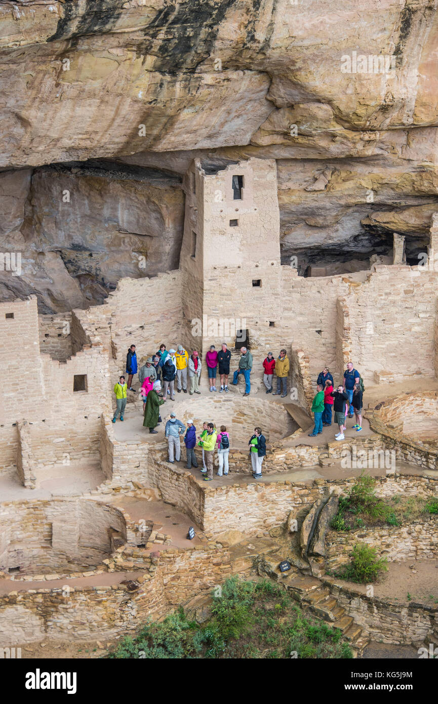 L'habitation des Indiens cliff palace, Mesa Verde National Park, Colorado, USA Banque D'Images
