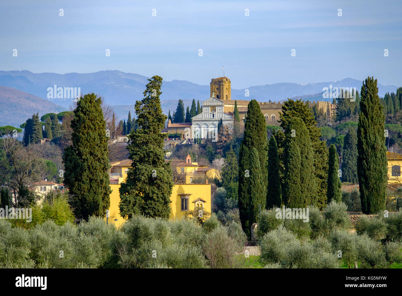 Italie, Toscane, Florence, Église San Miniato al Monte Banque D'Images