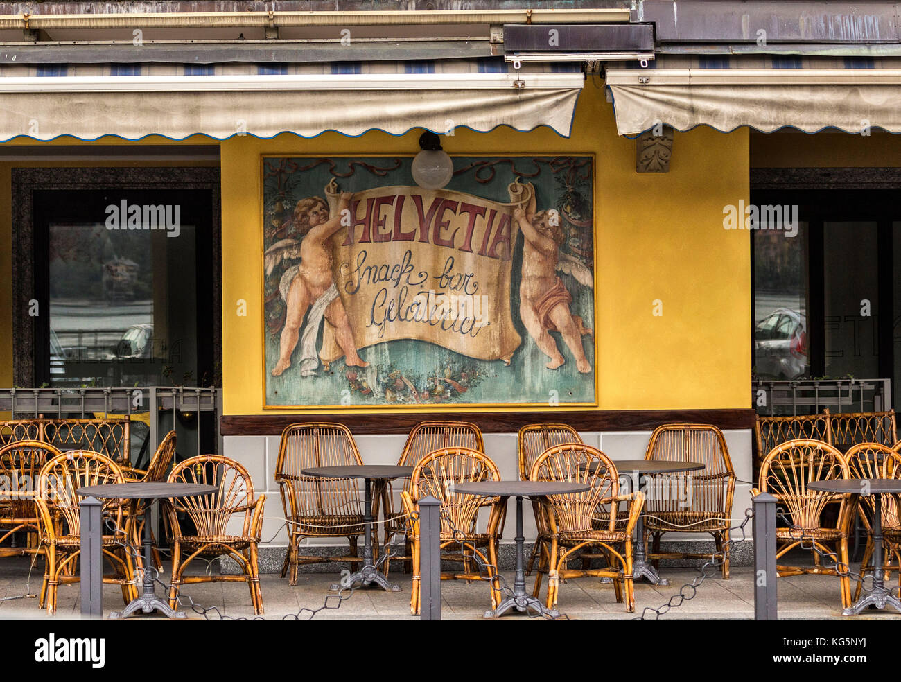 Un petit café dans le district de tremezzina, como le lac de Côme, Lombardie, Italie, Europe Banque D'Images