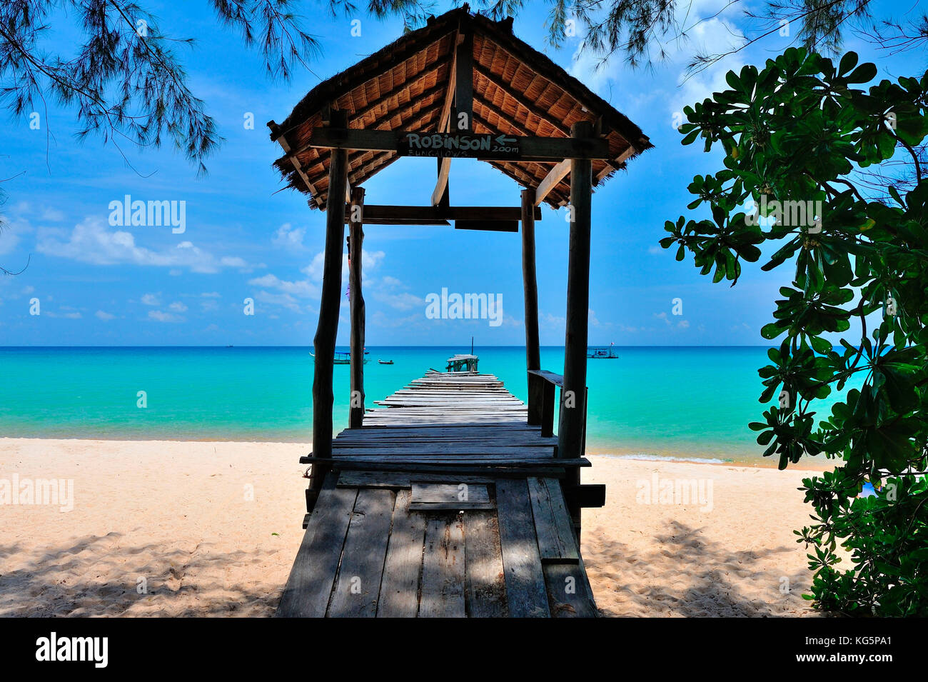 Le Cambodge, Sihanoukville, l'île de Koh rong samloem, sunset beach Banque D'Images