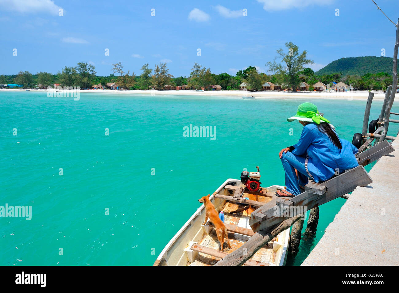 Le Cambodge, Sihanoukville, l'île de Koh rong samloem, saracen bay beach Banque D'Images