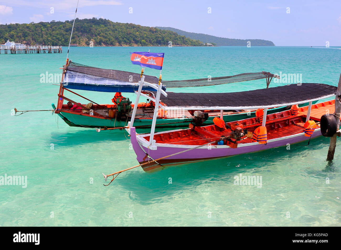 Le Cambodge, Sihanoukville, l'île de Koh rong samloem, saracen bay beach Banque D'Images