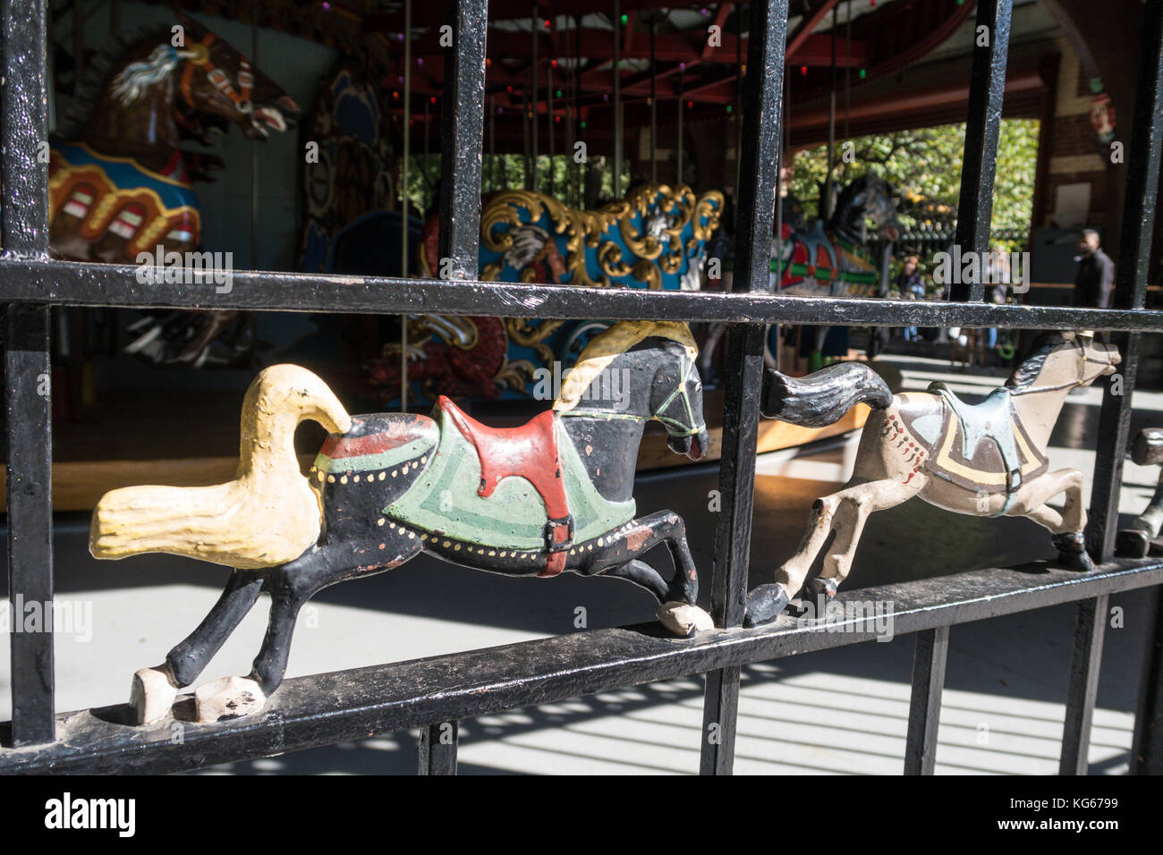 Carrousel dans Central Park, NYC Banque D'Images