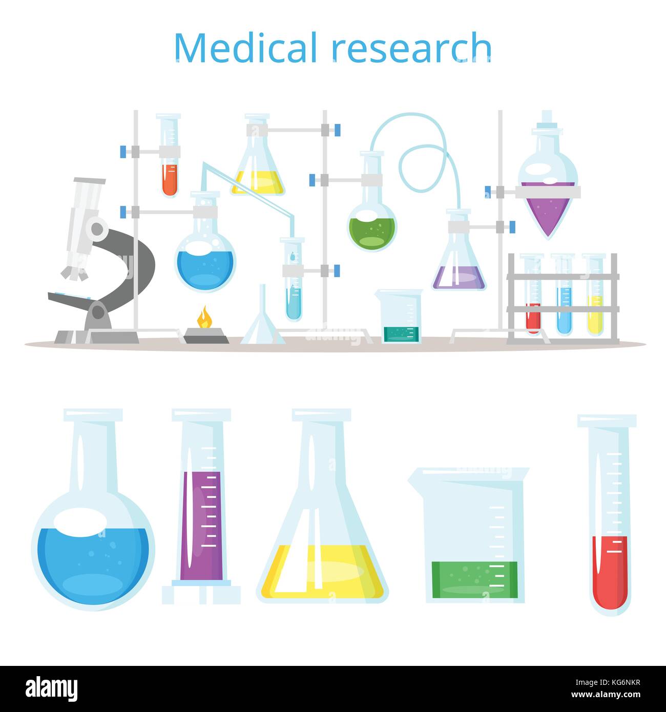 Concept pour la recherche en laboratoire chimique Illustration de Vecteur