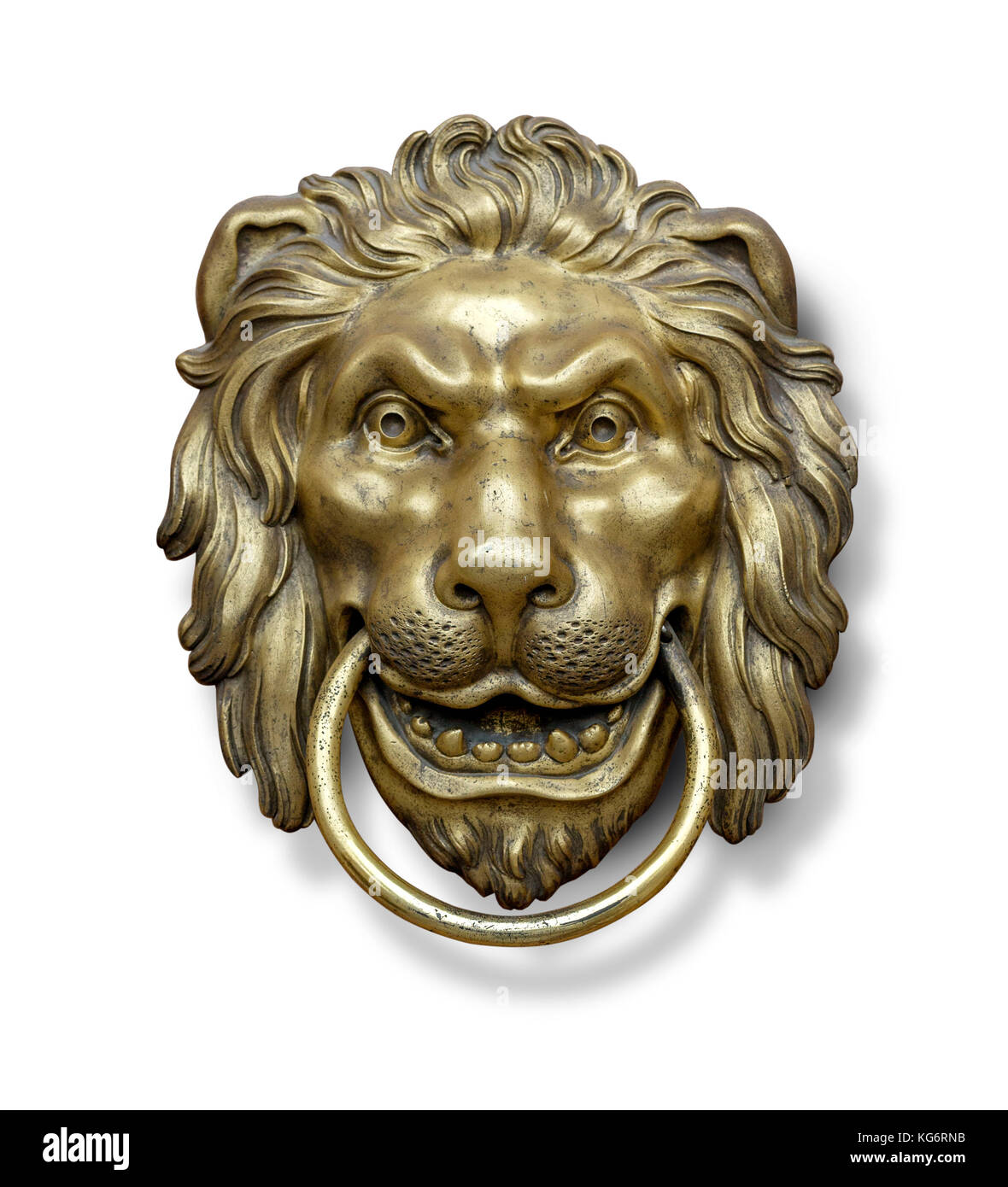 Style ancien Lion's Head knocker isolated on white with clipping path Banque D'Images