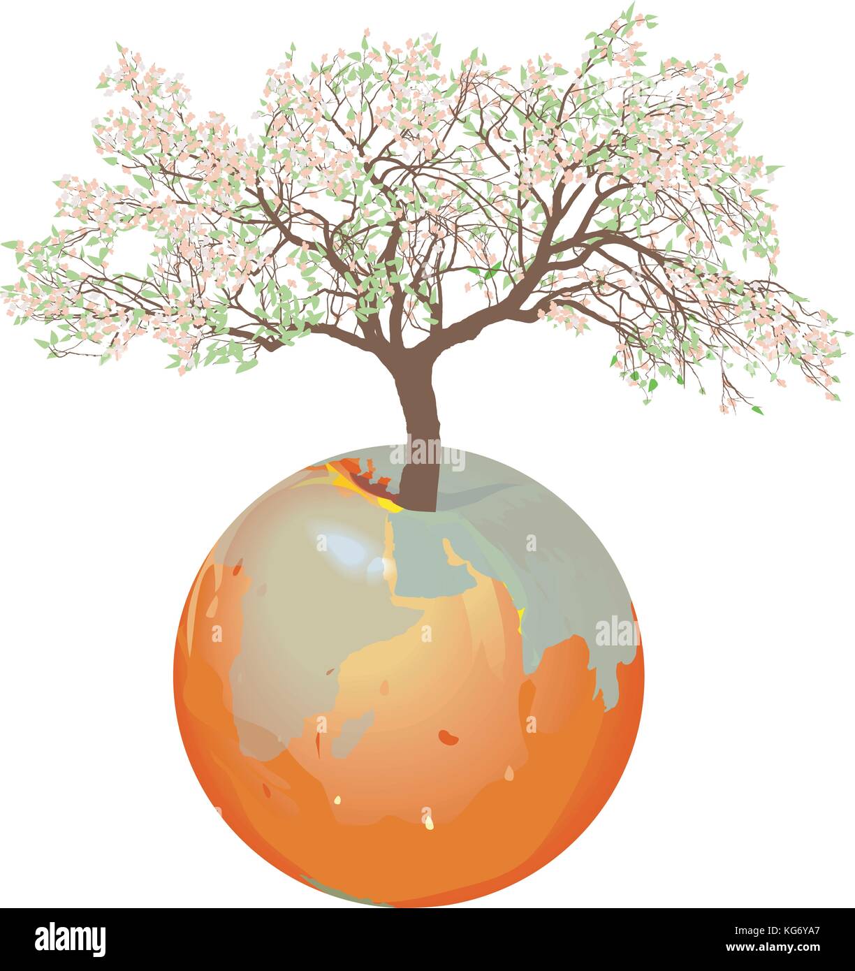 Terre - Apple tree Illustration de Vecteur