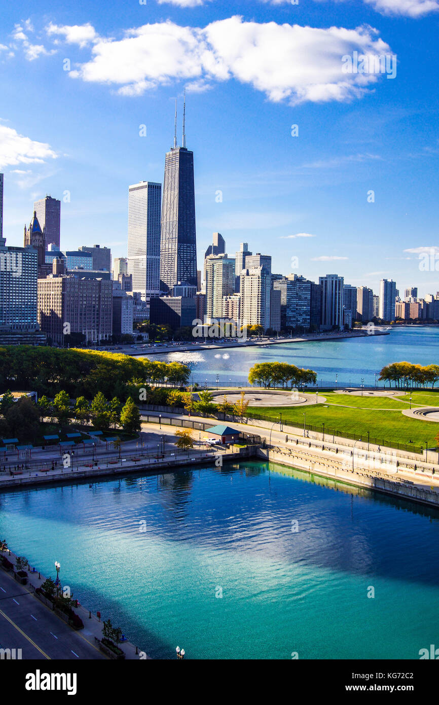 Chicago city skyline Banque D'Images