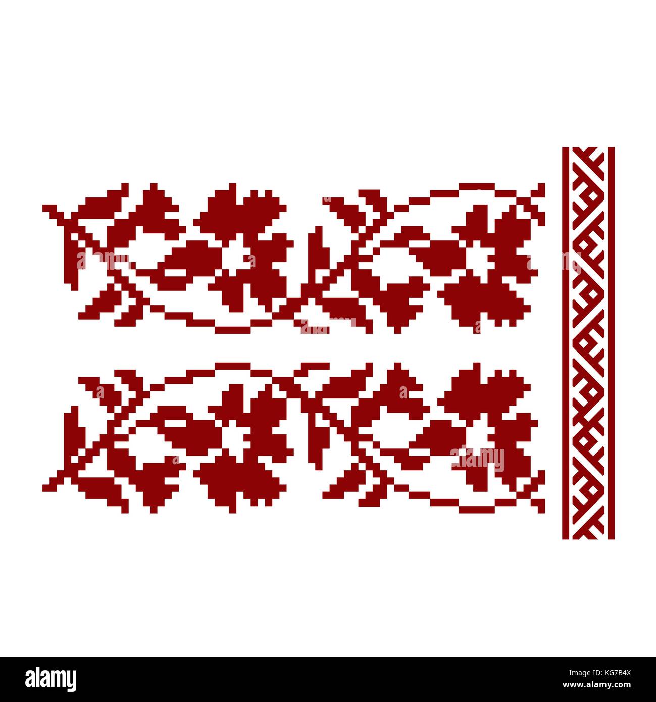 Broderie traditionnelle. vector illustration de motifs géométriques ornementales transparente ethniques pour votre conception Illustration de Vecteur