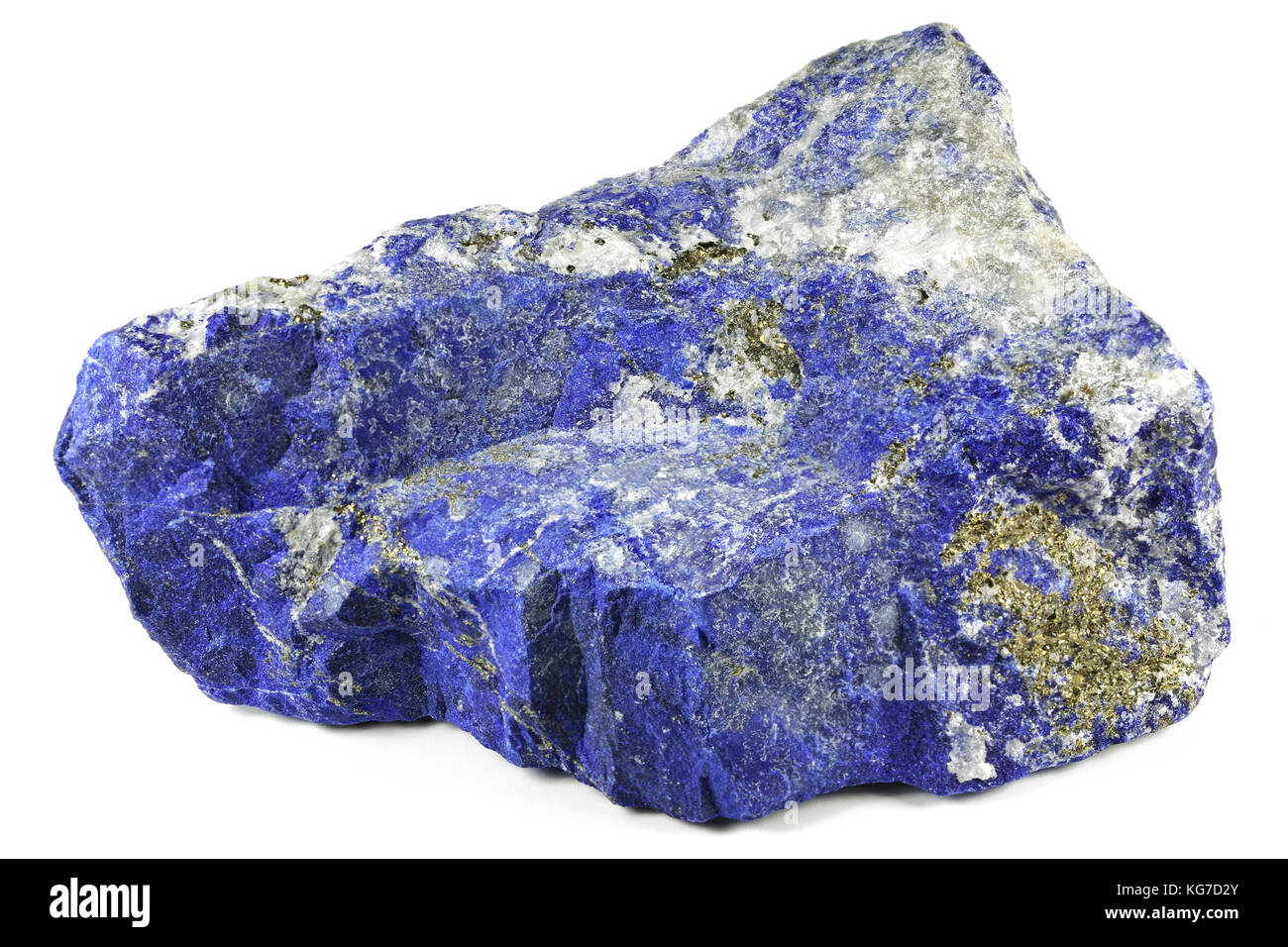 Le lapis-lazuli d'afghanistan isolé sur fond blanc Banque D'Images