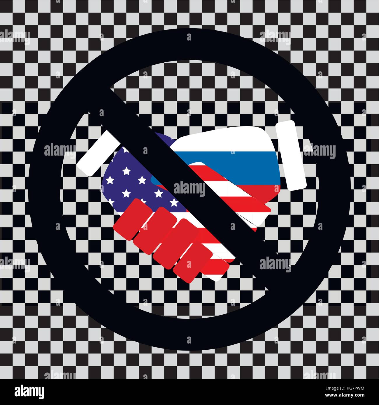 Interdiction de la coopération Amérique latine et la Russie. pas de l'amitié, de ne pas s'occuper des finances vecteur illustration Illustration de Vecteur