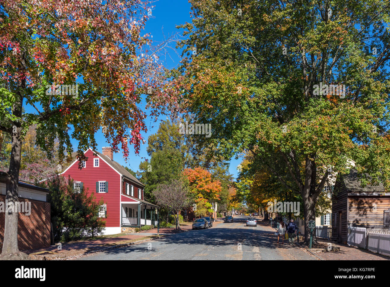 Rue principale de Old Salem, Winston-Salem, Caroline du Nord, USA Banque D'Images