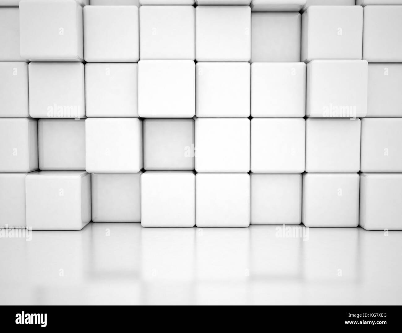 Mur de fond 3d white cubes Banque D'Images