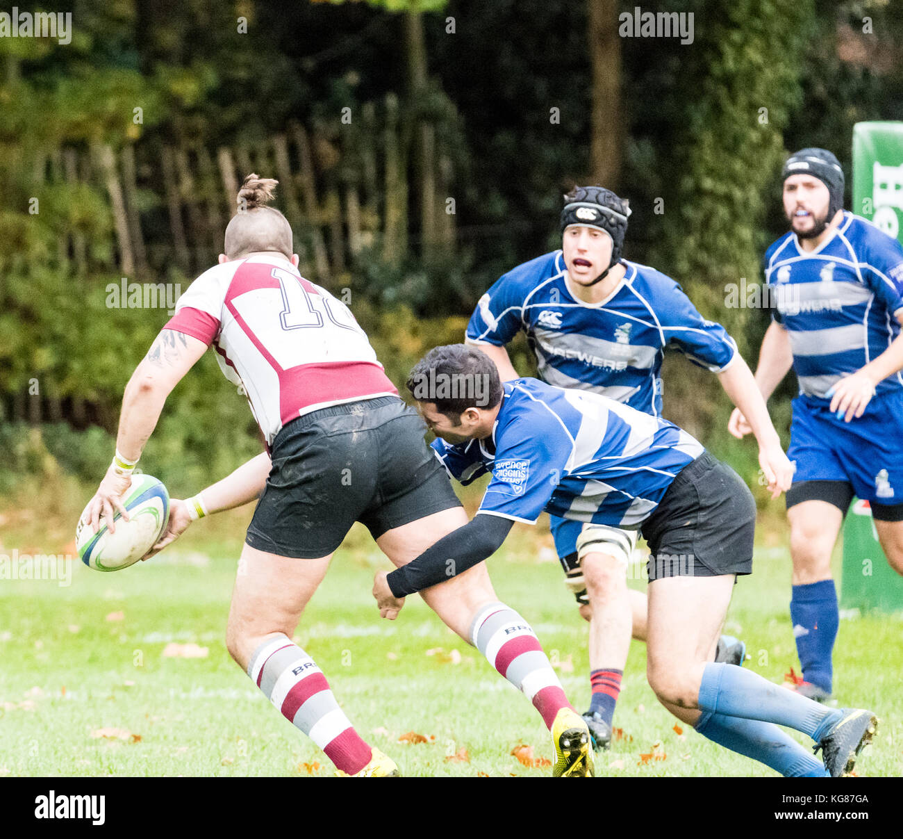 Brentwood, Essex, Royaume-Uni. 4 novembre, 2017. iii) 144 brentwood (équipe vs kings cross steelers ii (0)i qui sont un club de rugby pour les gays et les hommes hétérosexuels basée à Londres est le plus haut score est signalée par les deux club s crédit : Ian Davidson/Alamy live news Banque D'Images