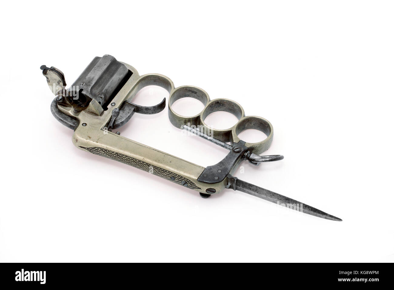 Poing américain des armes à feu "Apache", mod. 1869, avec de petits baïonnette. Banque D'Images