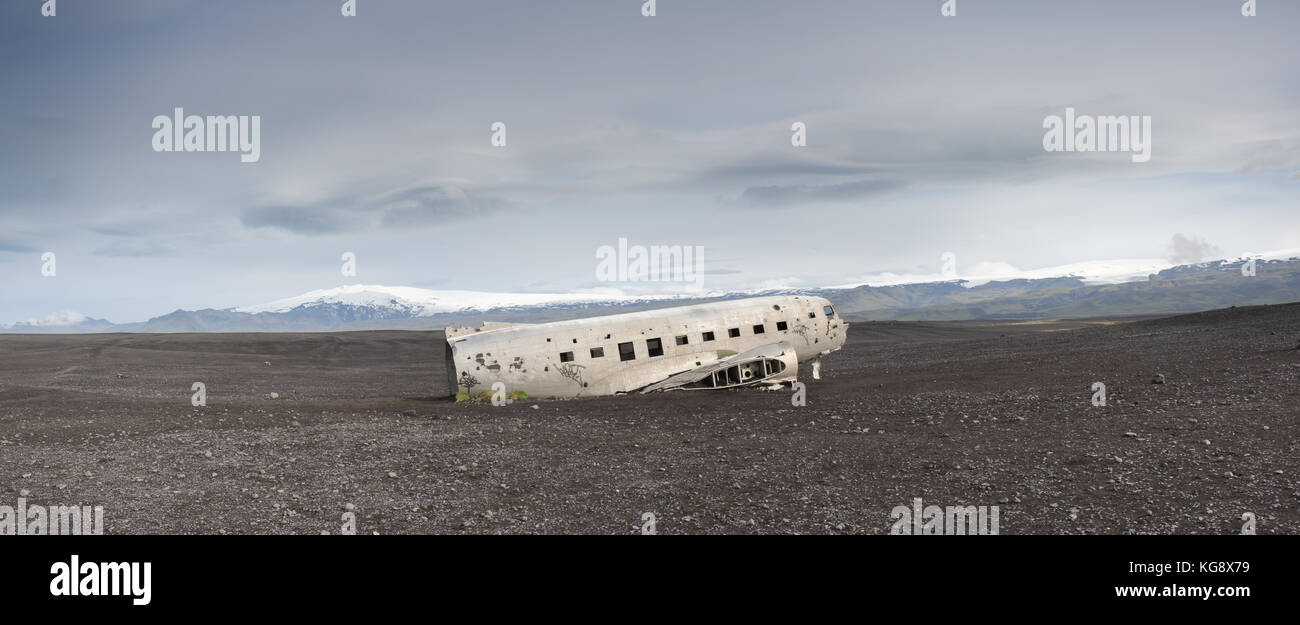 Épave avion Islande vik Banque D'Images