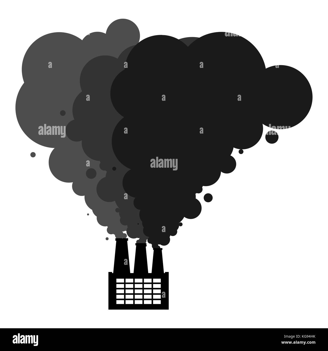 Les tuyaux de fumée noire de l'usine. catastrophe écologique. paysage industriel. les émissions toxiques de l'usine. la pollution de l'environnement. vector illustration Illustration de Vecteur