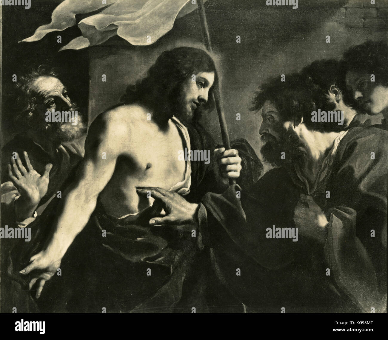 L'incrédulité de saint Thomas, la peinture par le Guerchin Banque D'Images