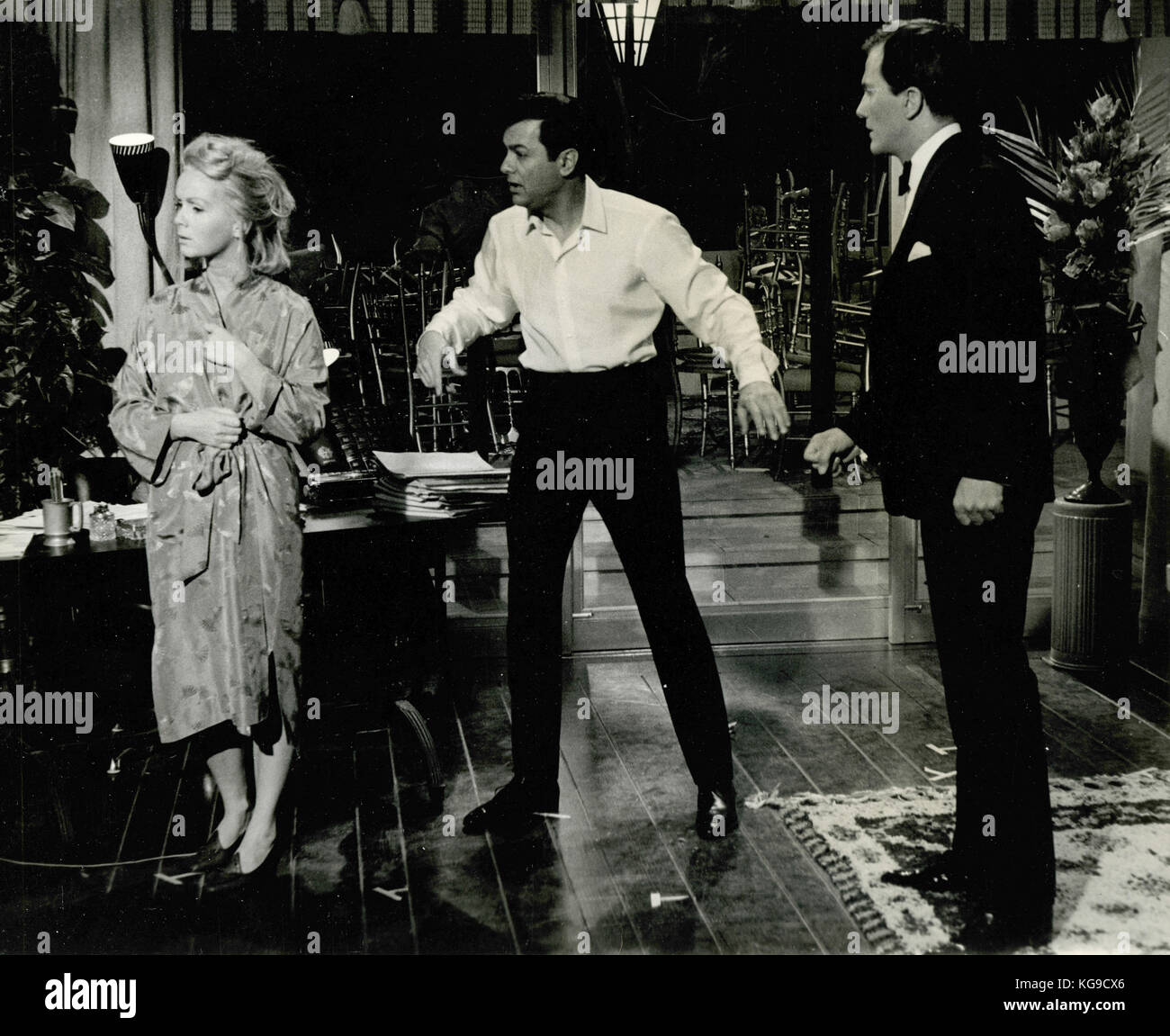 Acteurs Debbie Reynolds, Tony Curtis, et Pat Boone dans le film au revoir Charlie, 1964 Banque D'Images