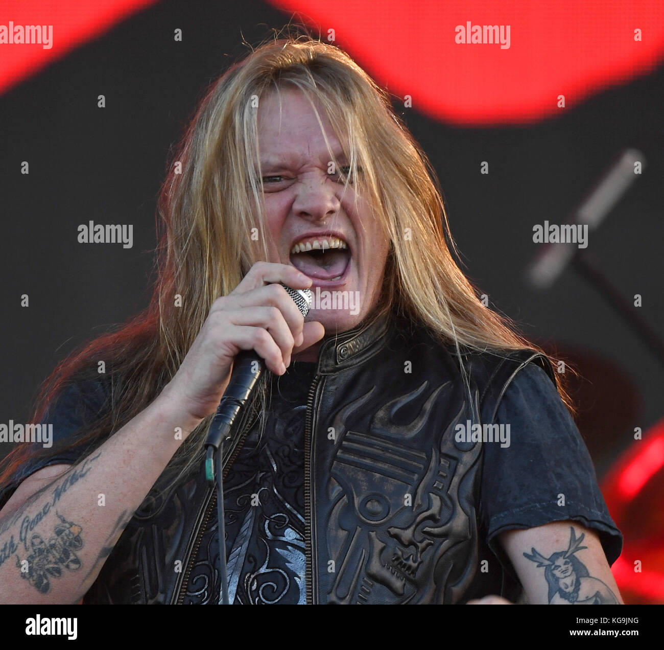 Pembroke Pines, Floride, États-Unis. 04 novembre 2017. Sebastian Bach du groupe Sebastian Bach au Rockfest 80's concert day 1 le 4 novembre 2017 au CB Smith Park à Penske Pines, Floride. Personnes: Sebastian Bach Réf. Transmission: Flxx Crédit: Hoo Me.com/Media Punch/Alay Live News Banque D'Images