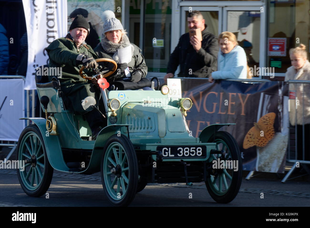 121e Londres à Brighton Veteran Car Run annuel - 1901 - 3858 GL - Darracq Banque D'Images