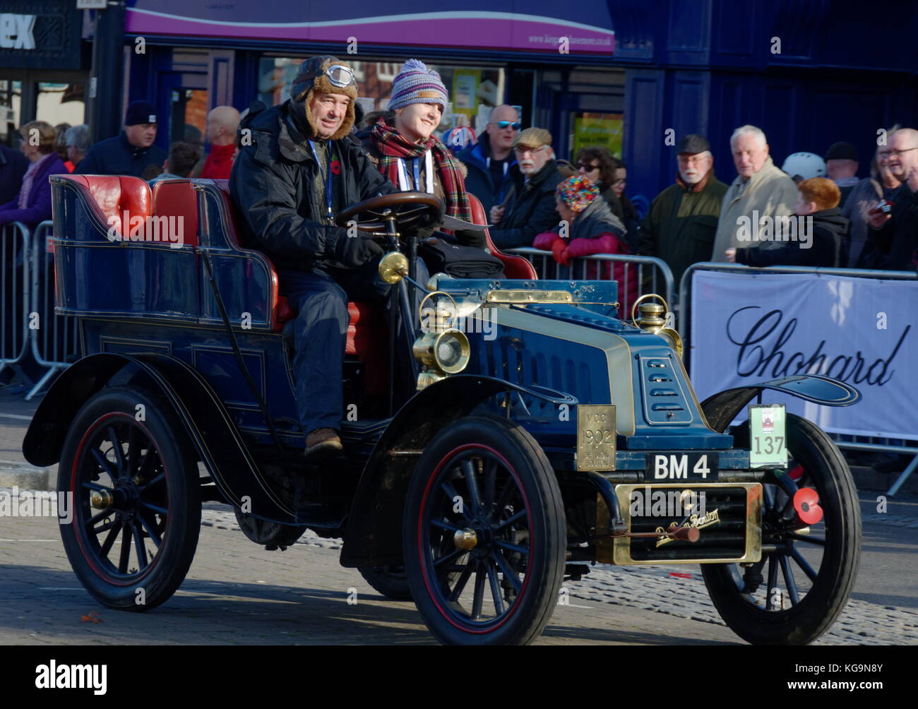 121e Londres à Brighton Veteran Car Run annuel - 1902 - De Dion Bouton - BM 4 Banque D'Images