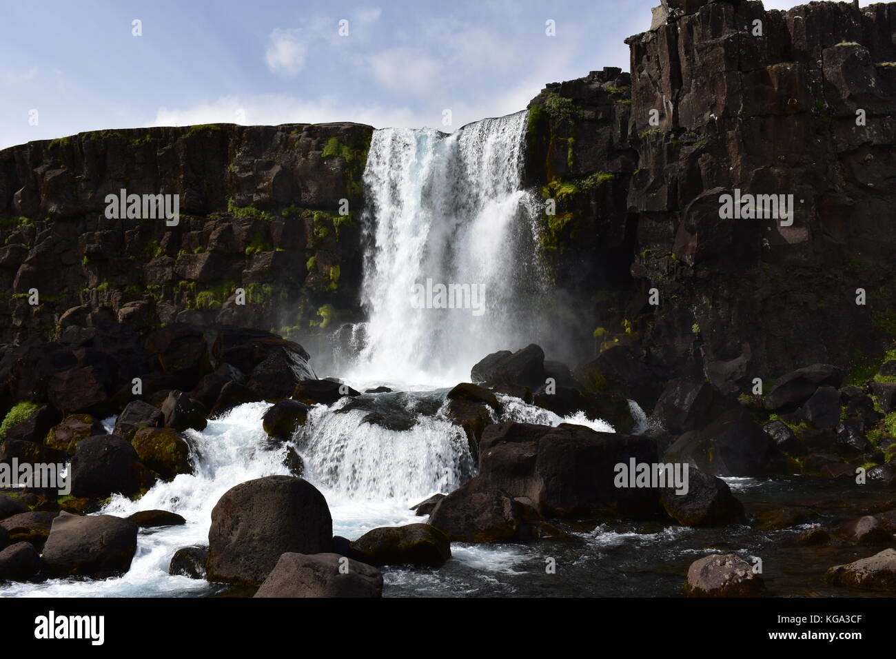 À oxararfoss en Islande thingvellir Banque D'Images