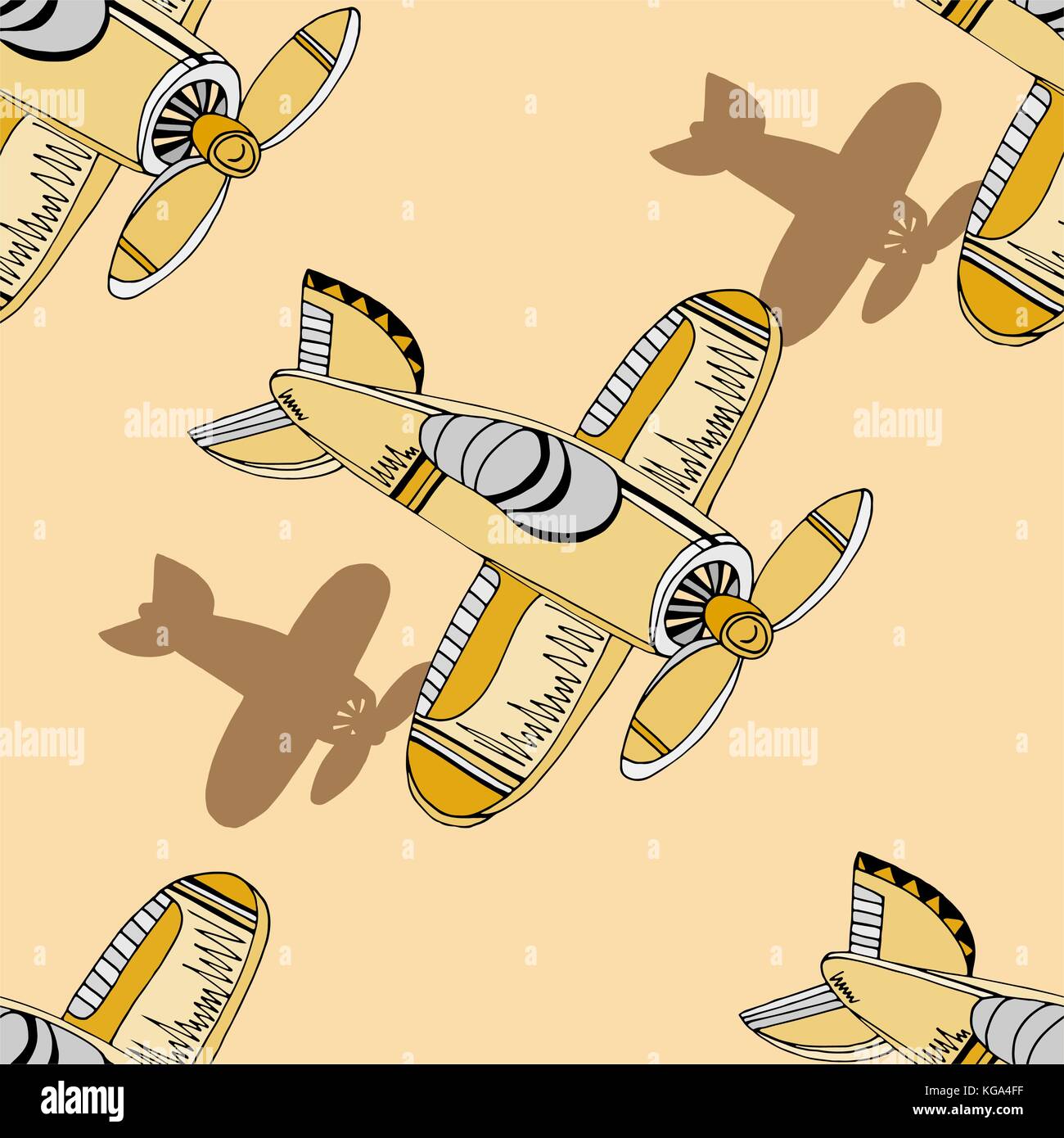 Modèle d'avions, seamless background. vector illustration croquis dessinés à la main. Illustration de Vecteur