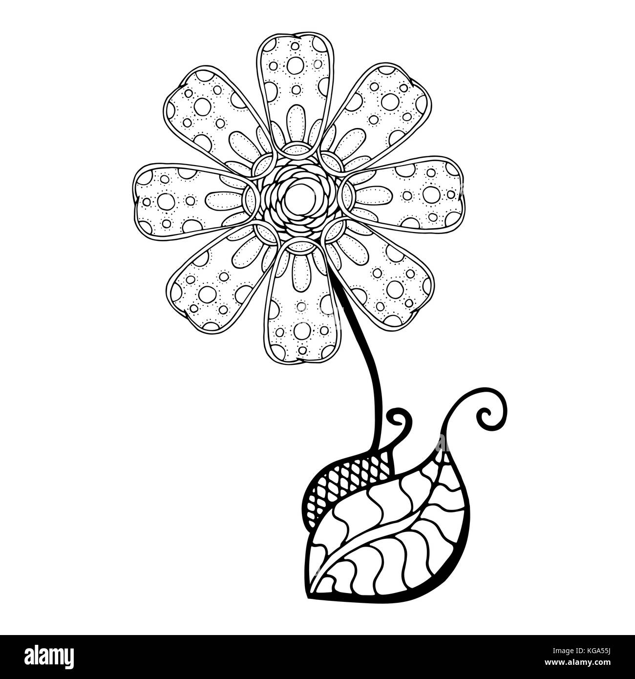 Croquis dessinés à la main, de l'abstract flower. vector illustration Illustration de Vecteur