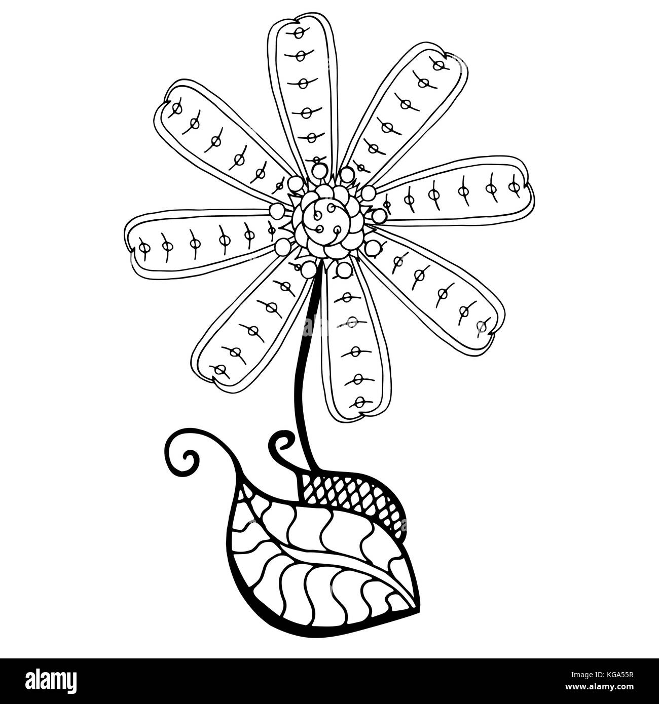 Croquis dessinés à la main, de l'abstract flower. vector illustration Illustration de Vecteur