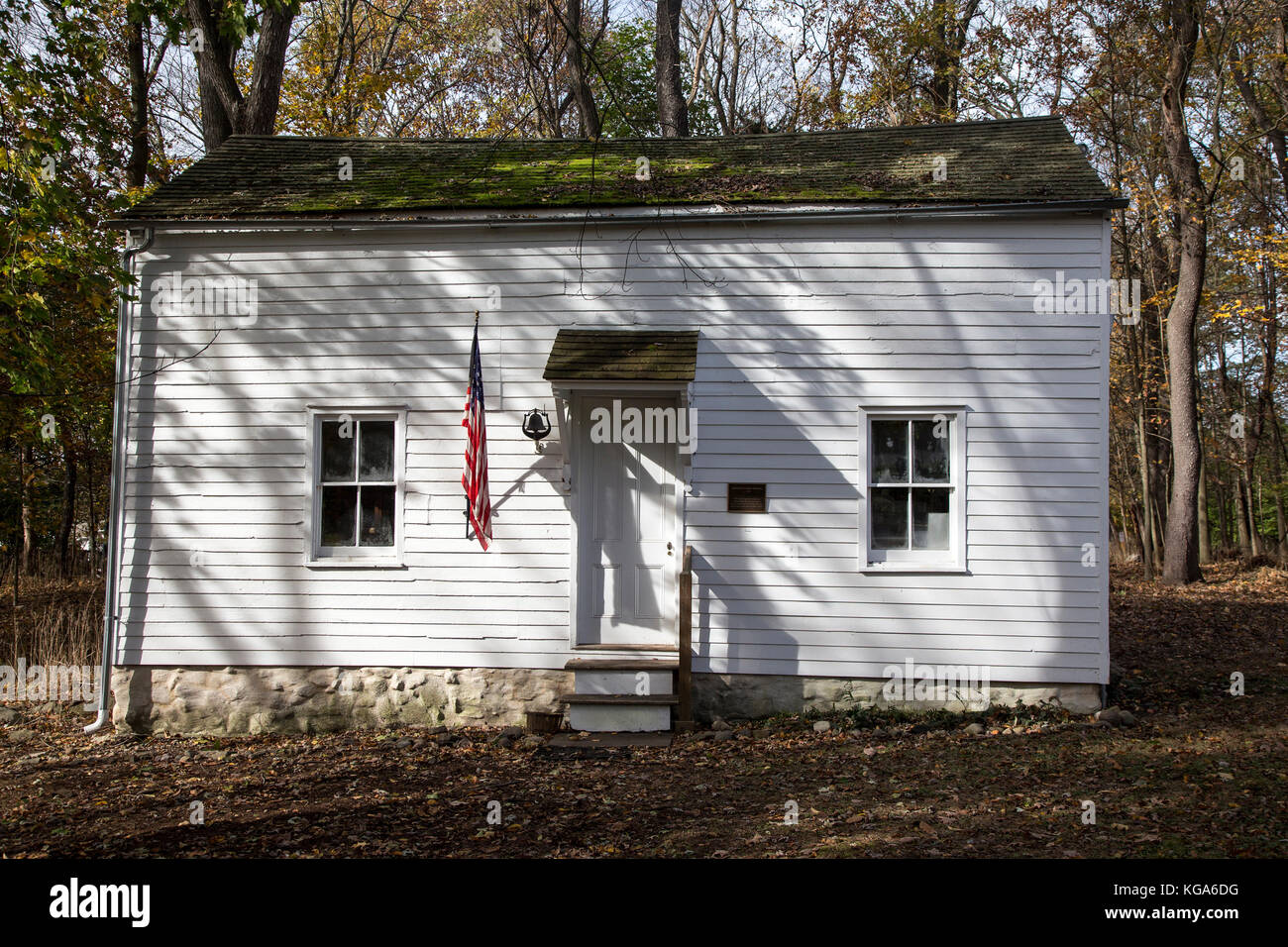 Une école du 19e siècle à la trémie-goetschius maison à Upper Saddle River, New Jersey Banque D'Images