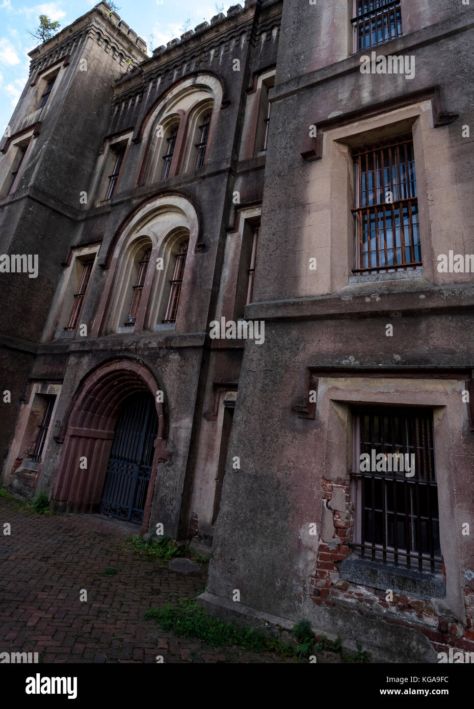 L'ancienne prison de Charleston, SC est répandu pour être hantée et tenu les criminels du vieux charleston. Banque D'Images