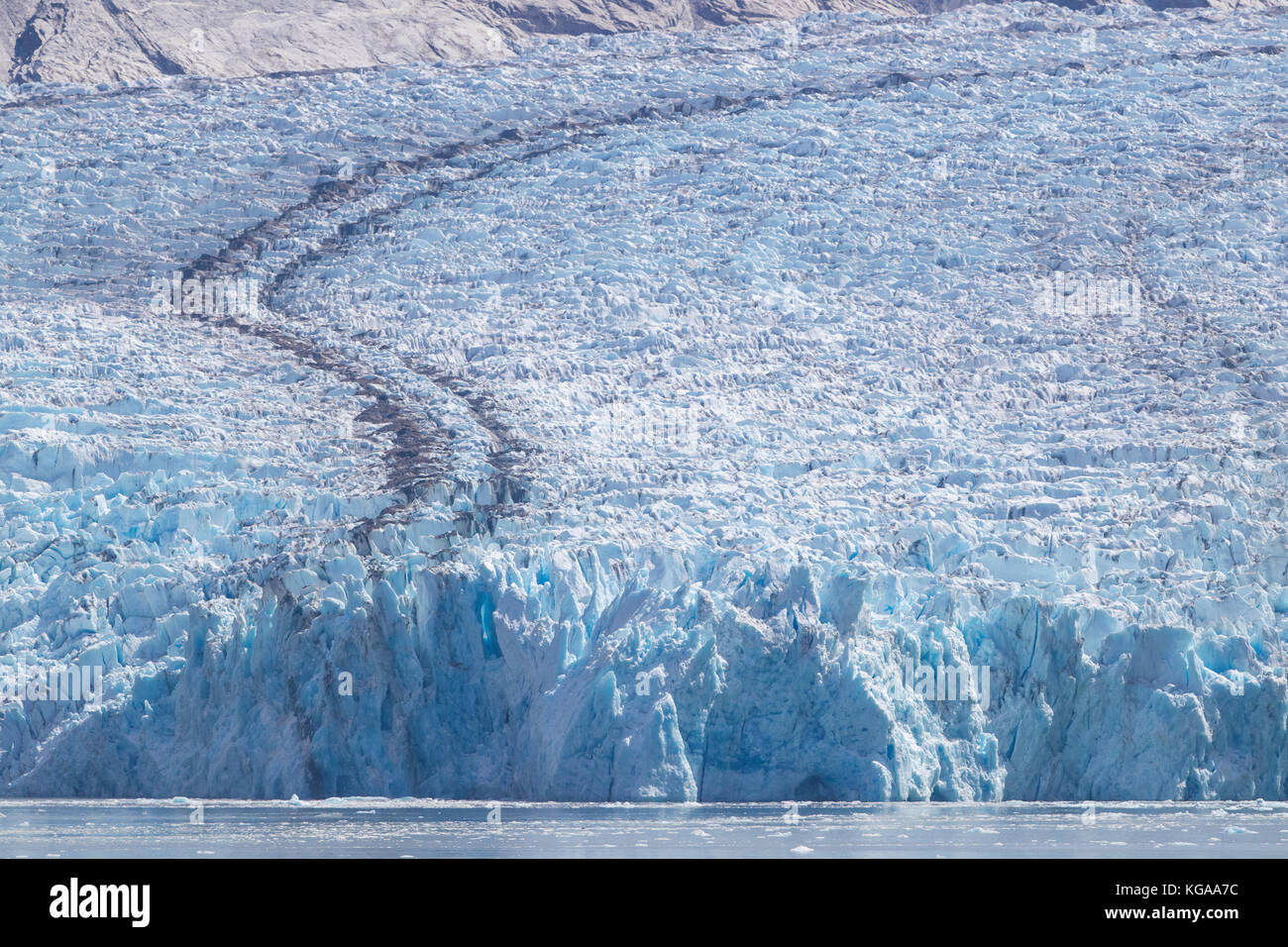 Montrant des glaciers de l'Alaska, moraine médiane Banque D'Images