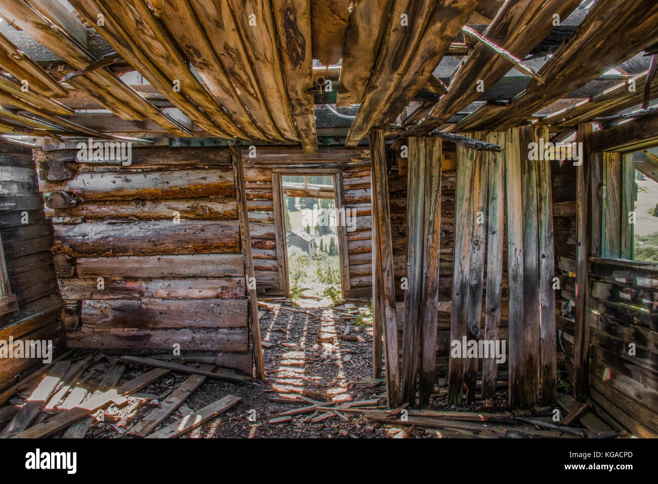 Chalet rustique abandonnés au Colorado Banque D'Images