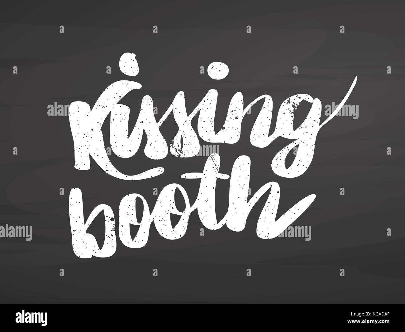 Kissing booth le lettrage sur tableau. handdrawn croquis vecteur propre, énonce, esprit vintage tableau noir. Illustration de Vecteur